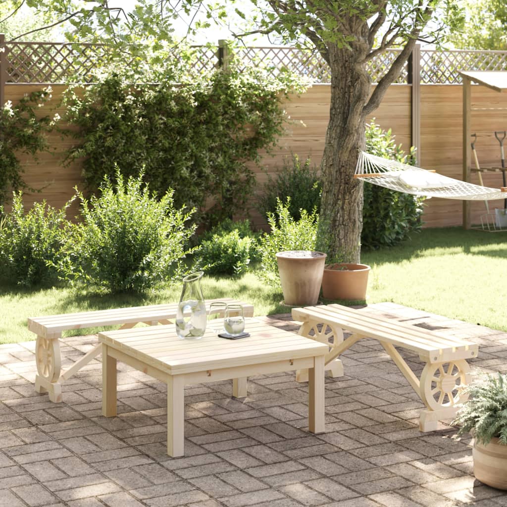 Bancs de jardin 2 pcs en bois de pin massif