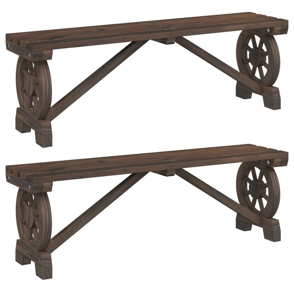 Bancs de jardin 2 pcs en bois de pin massif