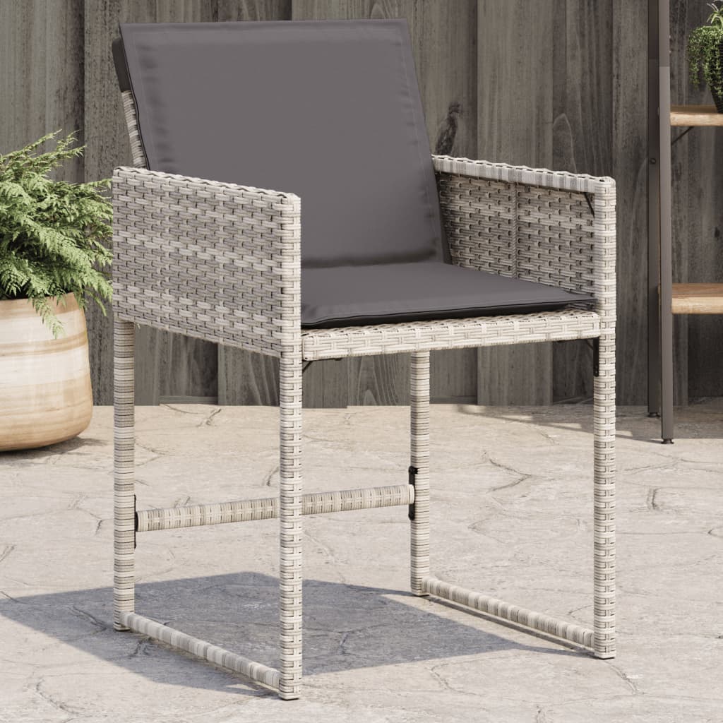 Tuinstoelen 4 st met kussens poly rattan