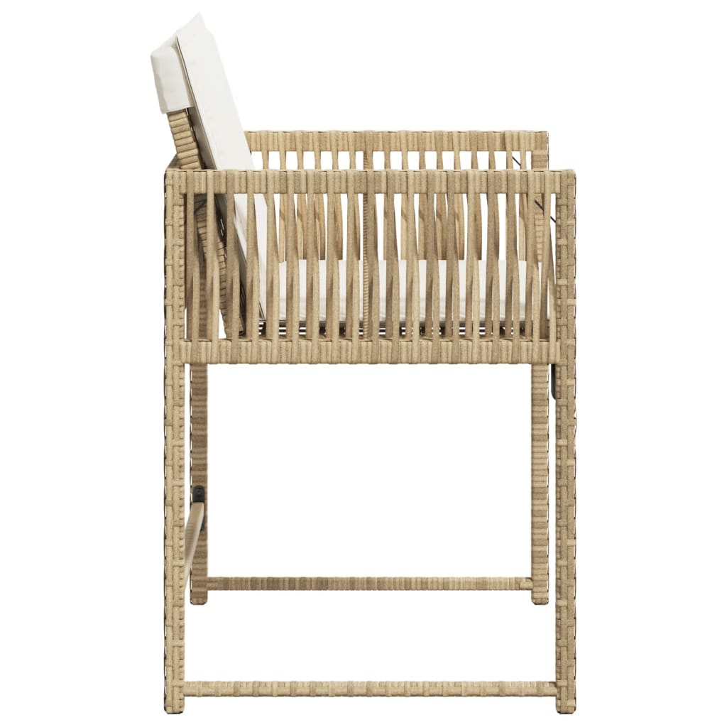 Tuinstoelen 4 st met kussens poly rattan