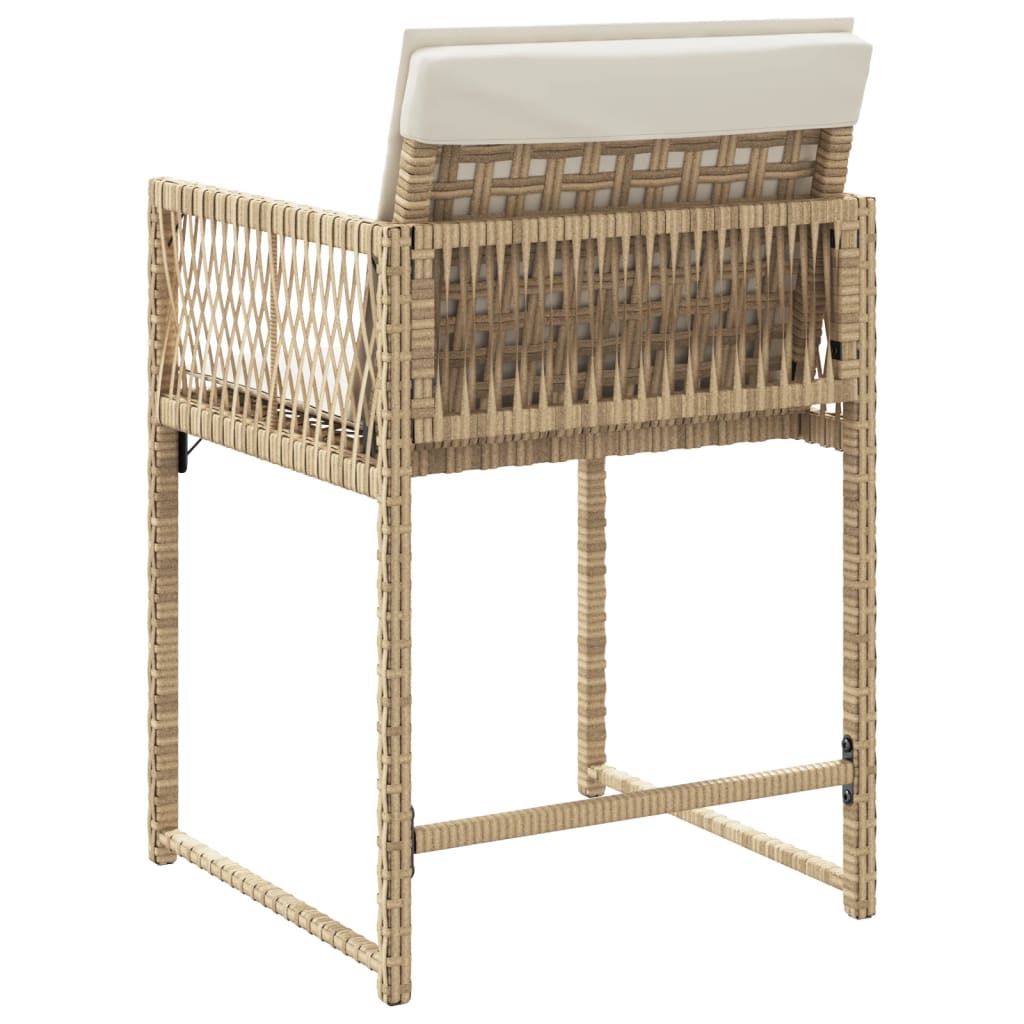 Tuinstoelen 4 st met kussens poly rattan