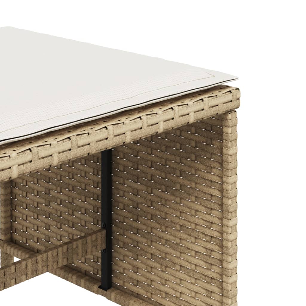 Tuinkrukken 4 st met kussens 41x41x36 cm poly rattan