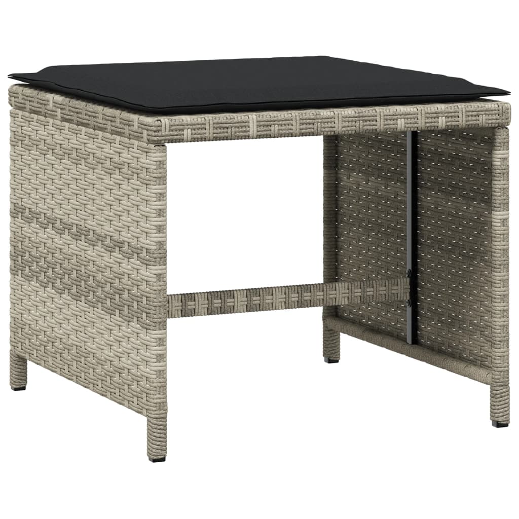 Tuinkrukken 4 st met kussens 41x41x36 cm poly rattan