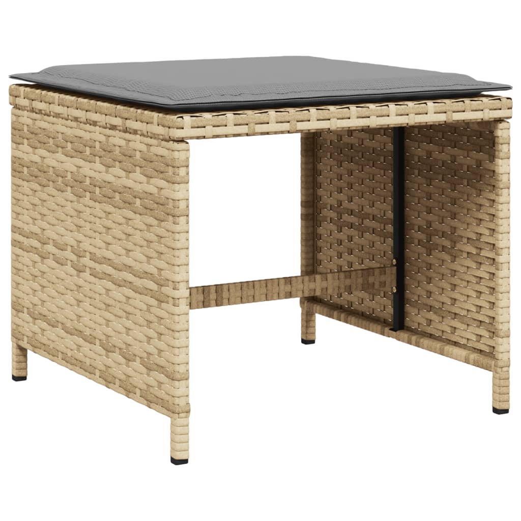 Tuinkrukken 4 st met kussens 41x41x36 cm poly rattan