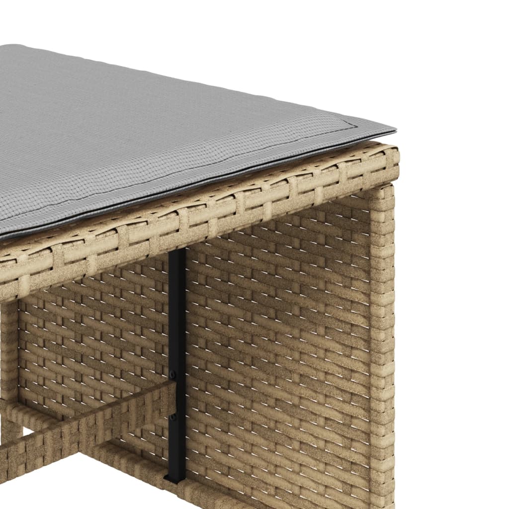 Tuinkrukken 4 st met kussens 41x41x36 cm poly rattan