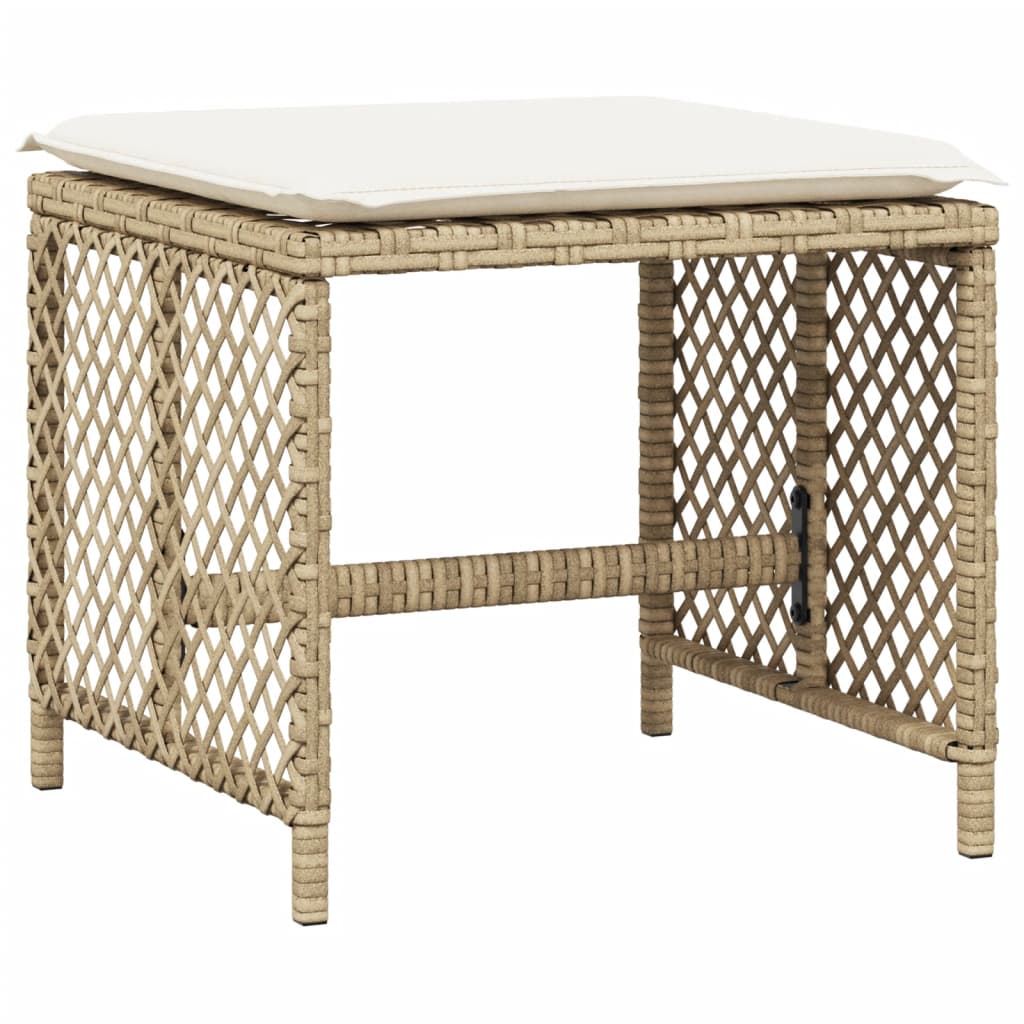 Tuinkrukken 4 st met kussens 41x41x36 cm poly rattan