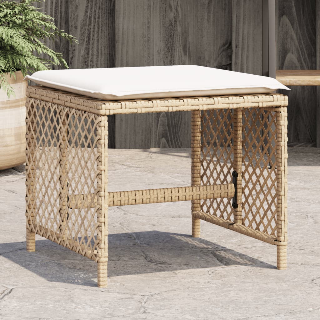 Tuinkrukken 4 st met kussens 41x41x36 cm poly rattan