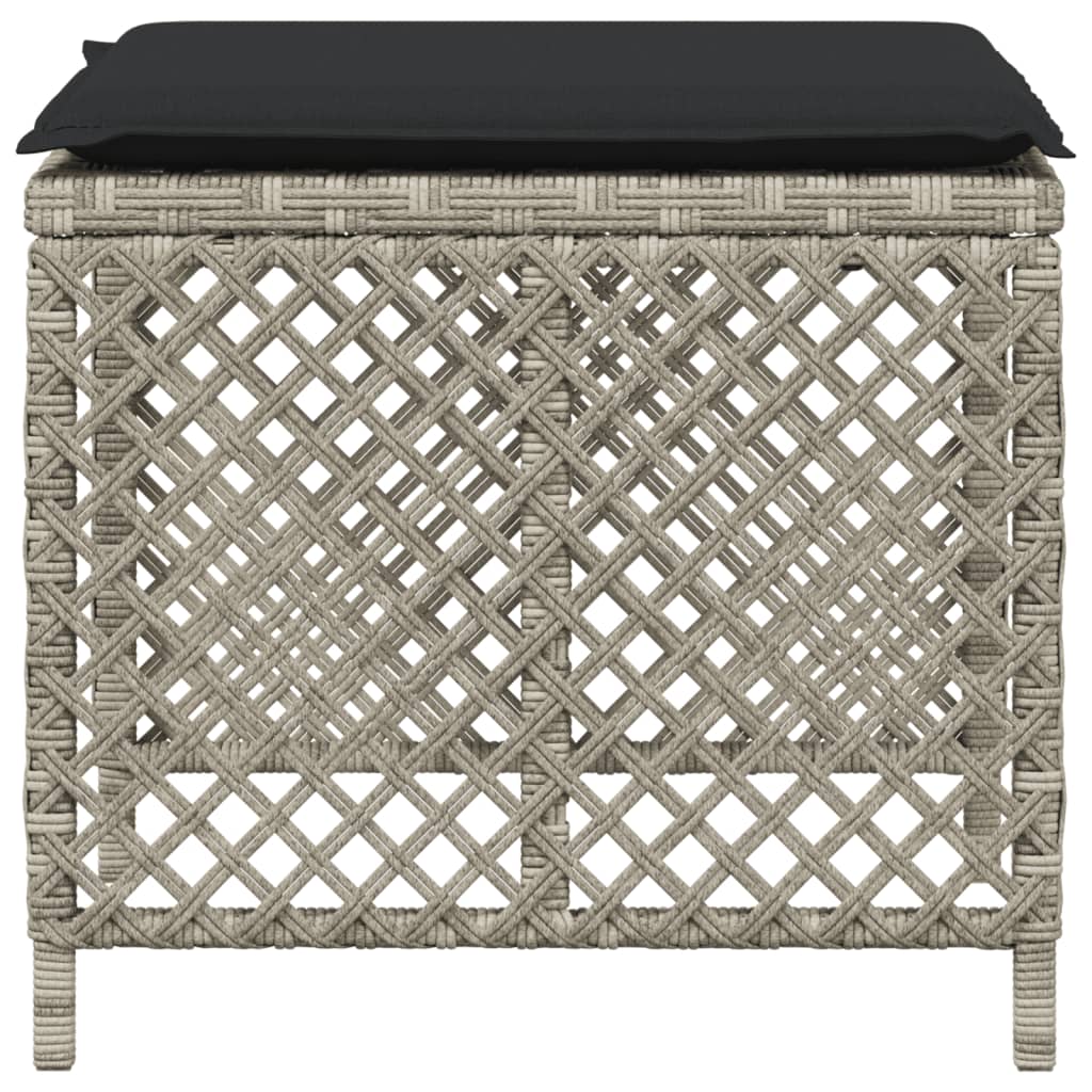 Tuinkrukken 4 st met kussens 41x41x36 cm poly rattan