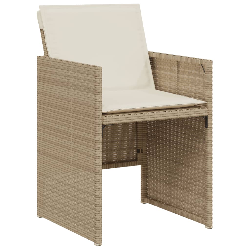 3-delige Bistroset met kussens poly rattan