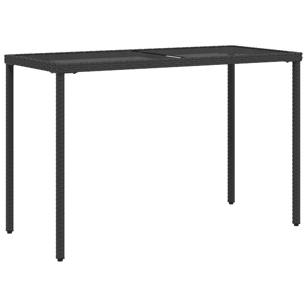 Table de jardin avec plateau en bois d'acacia 115x54x74 cm poly rotin