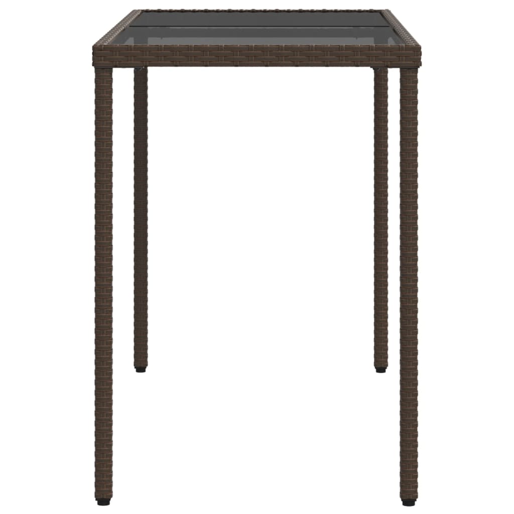 Table de jardin avec plateau en bois d'acacia 115x54x74 cm poly rotin