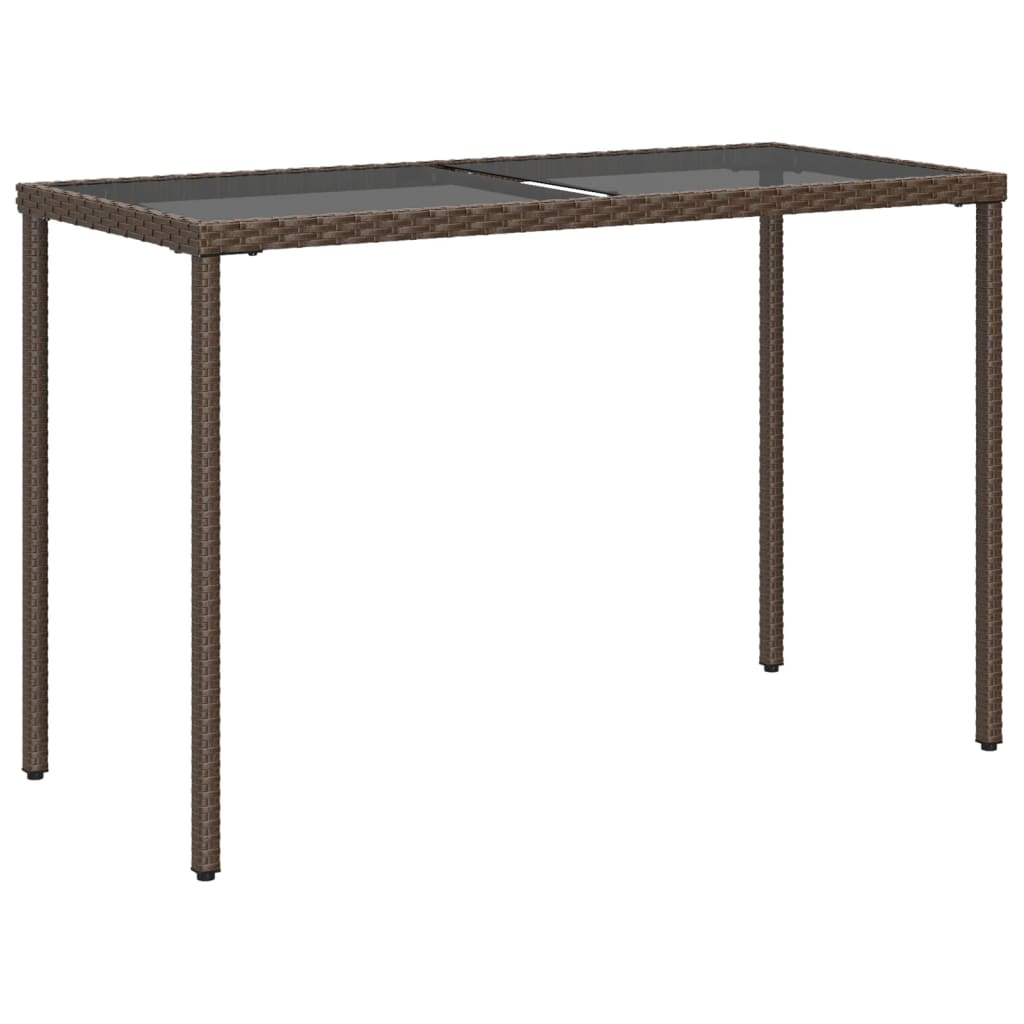 Table de jardin avec plateau en bois d'acacia 115x54x74 cm poly rotin