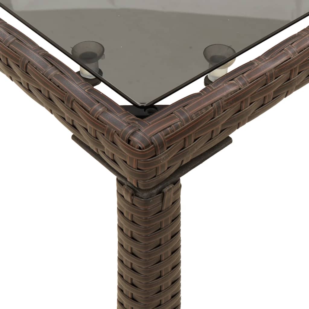 Table de jardin avec plateau en bois d'acacia 115x54x74 cm poly rotin