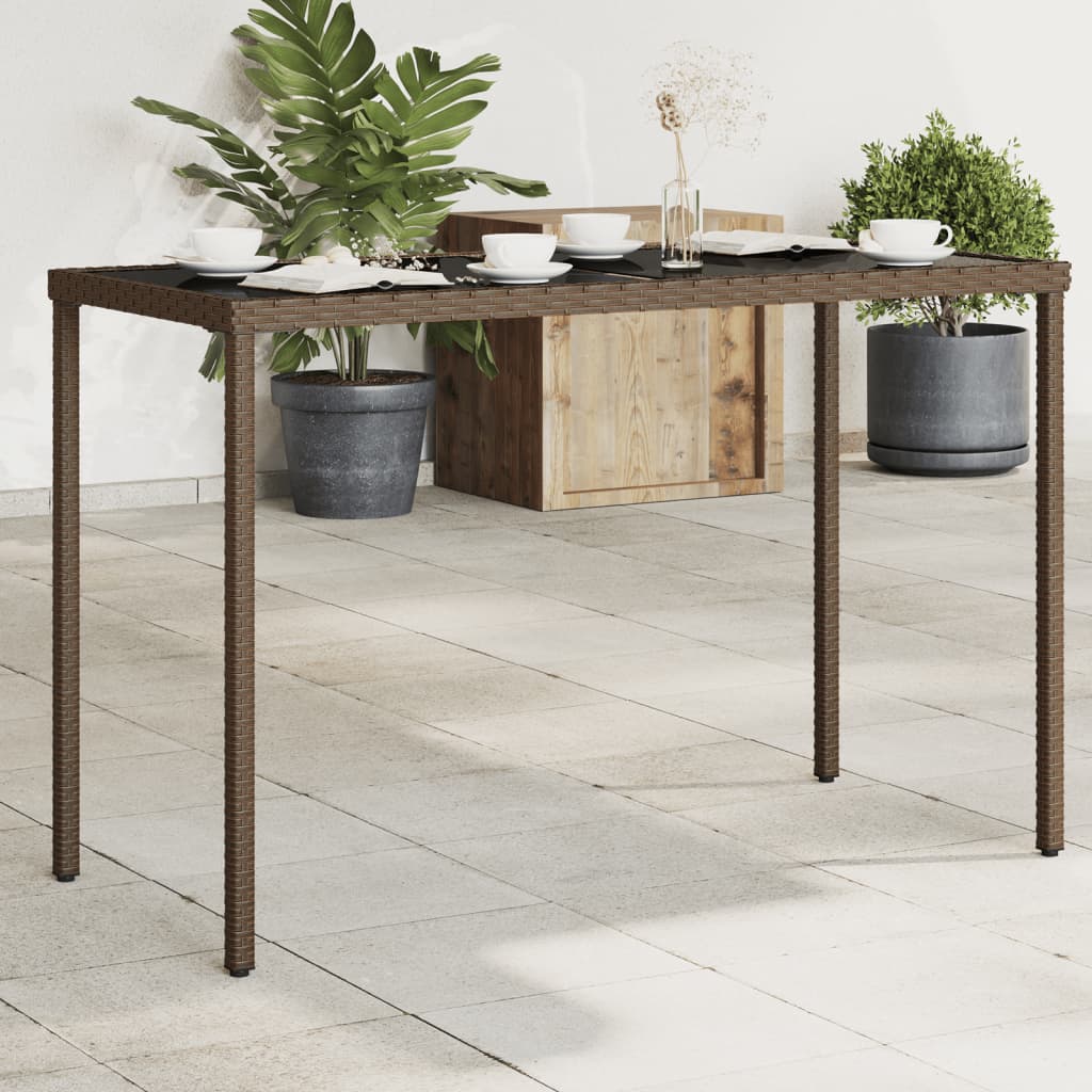 Table de jardin avec plateau en bois d'acacia 115x54x74 cm poly rotin