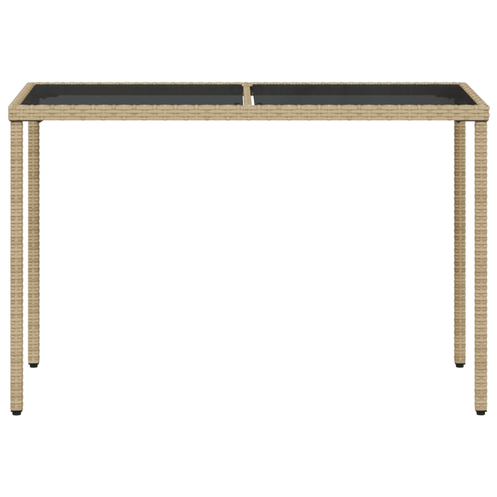 Table de jardin avec plateau en bois d'acacia 115x54x74 cm poly rotin