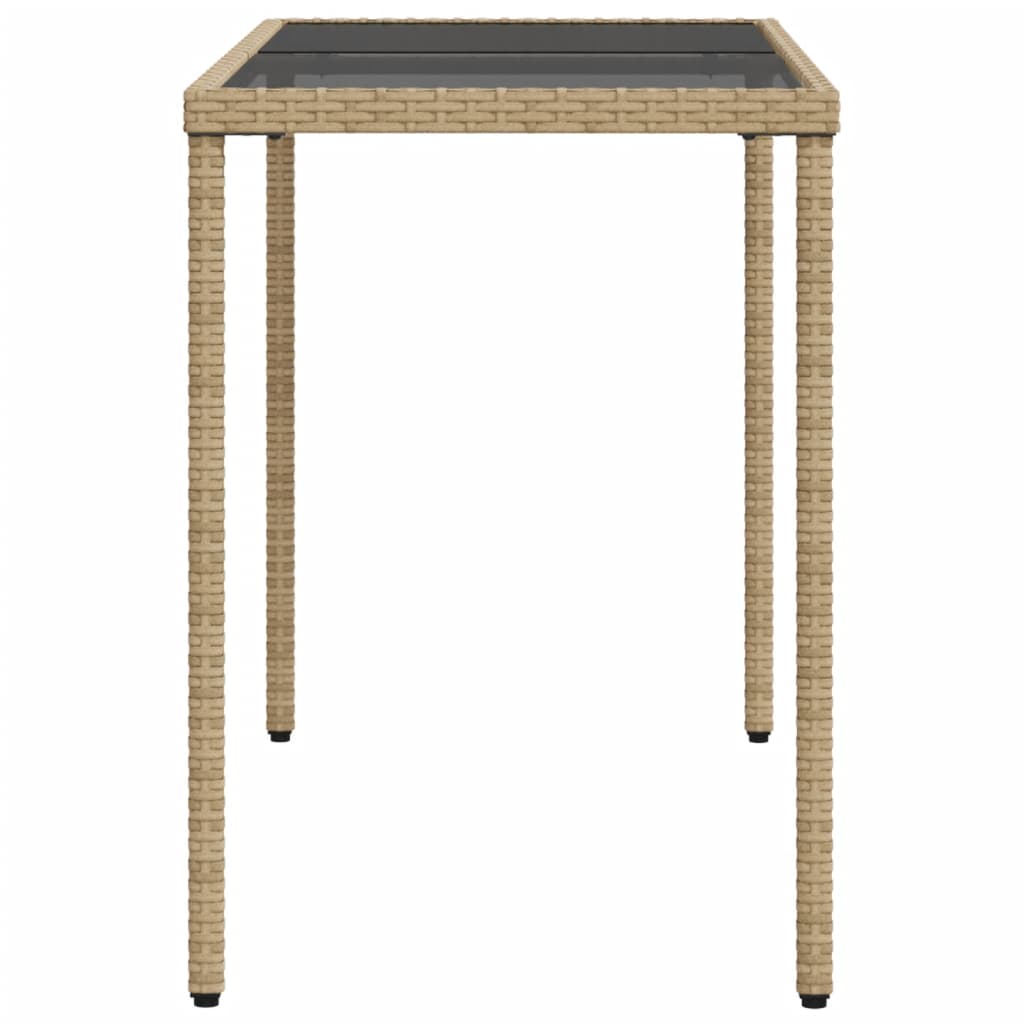 Table de jardin avec plateau en bois d'acacia 115x54x74 cm poly rotin