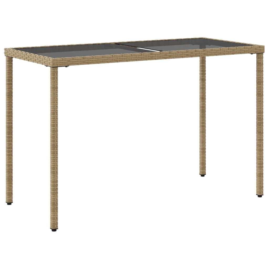 Table de jardin avec plateau en bois d'acacia 115x54x74 cm poly rotin