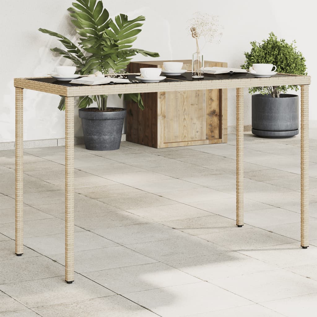 Table de jardin avec plateau en bois d'acacia 115x54x74 cm poly rotin