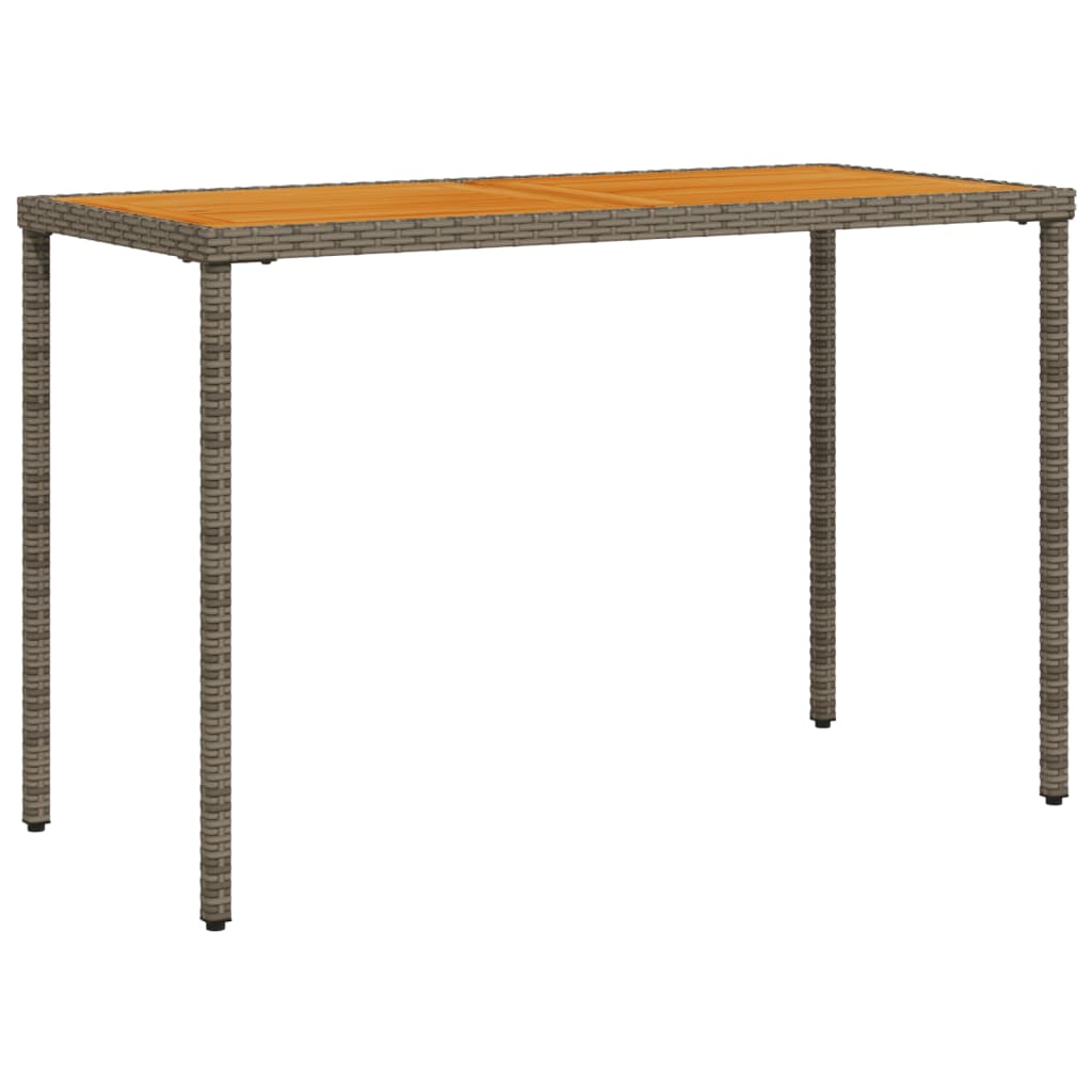 Table de jardin avec plateau en bois d'acacia 115x54x74 cm poly rotin