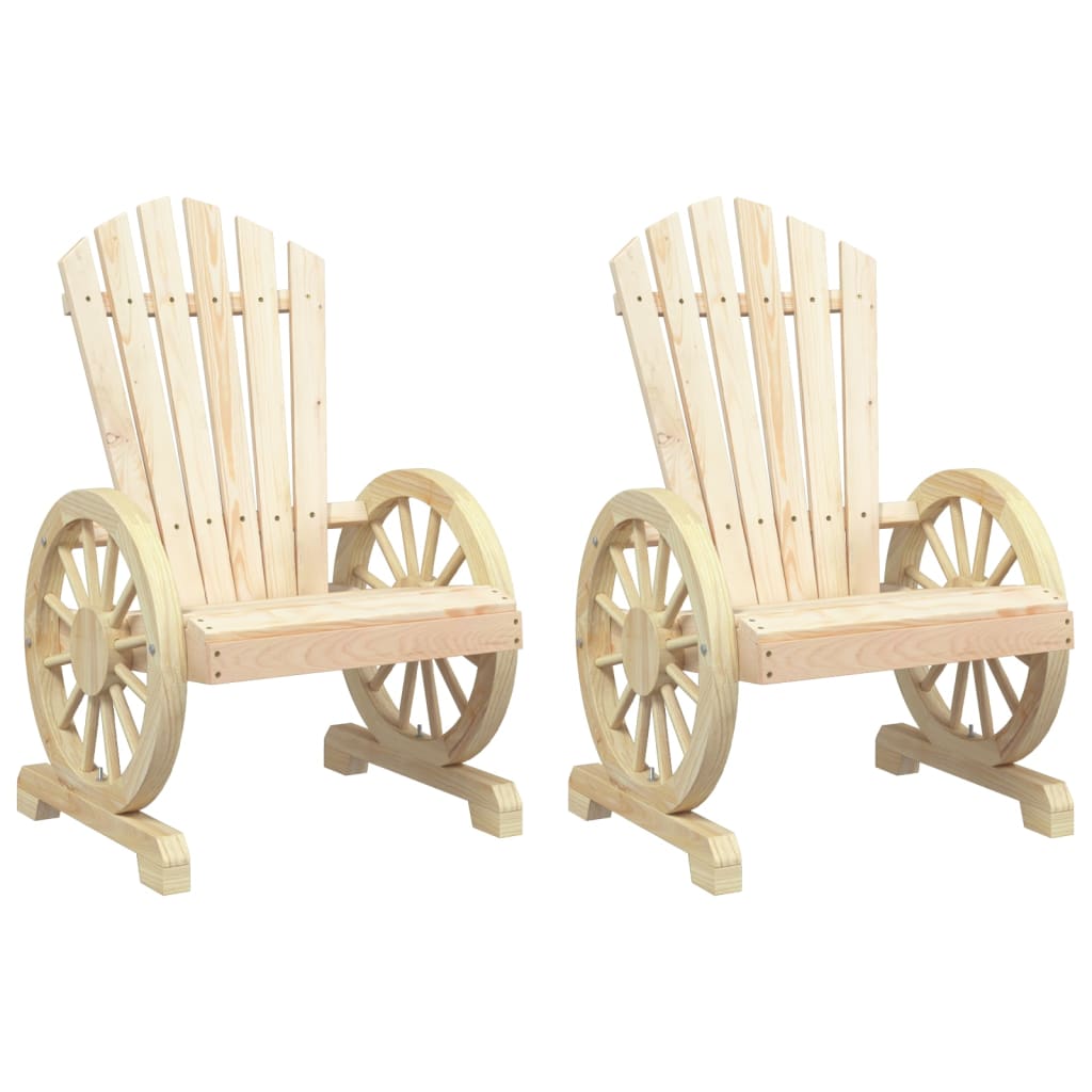 Chaises de jardin 2 pcs Adirondack en bois de pin massif