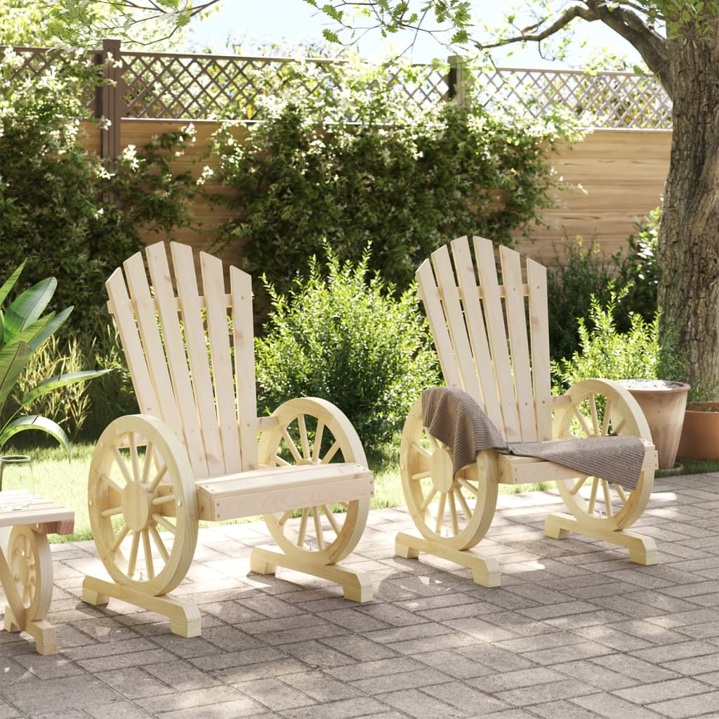 Chaises de jardin 2 pcs Adirondack en bois de pin massif