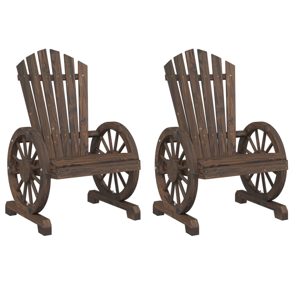 Chaises de jardin 2 pcs Adirondack en bois de pin massif