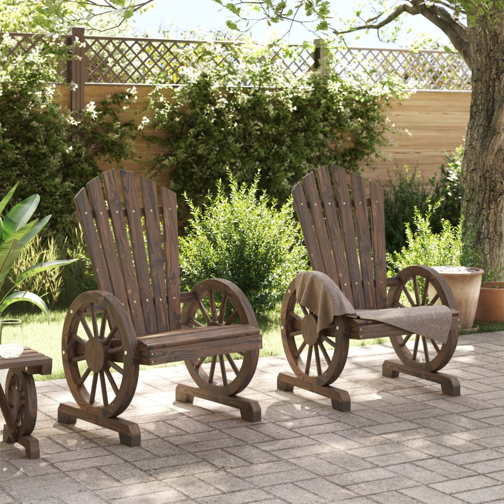 Chaises de jardin 2 pcs Adirondack en bois de pin massif