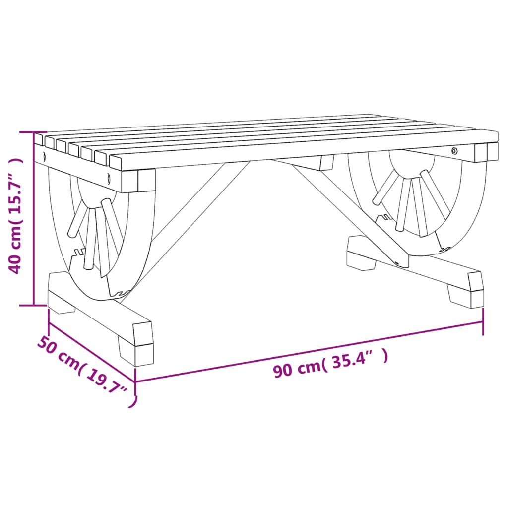 Table de jardin 90x50x40 cm en bois de pin massif