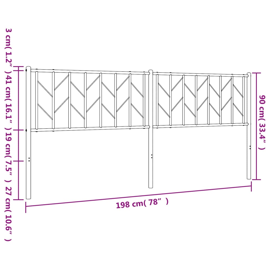 Hoofdbord 120 cm metaal