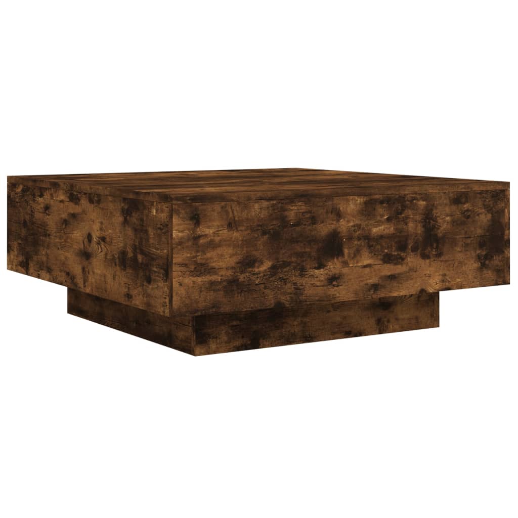 Table basse 80x80x31 cm bois fini, couleur chêne