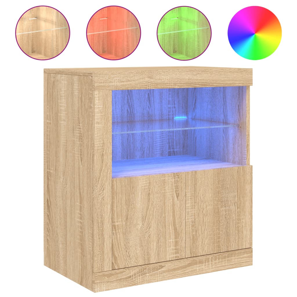 Dressoir met LED-verlichting 60,5x37x67 cm