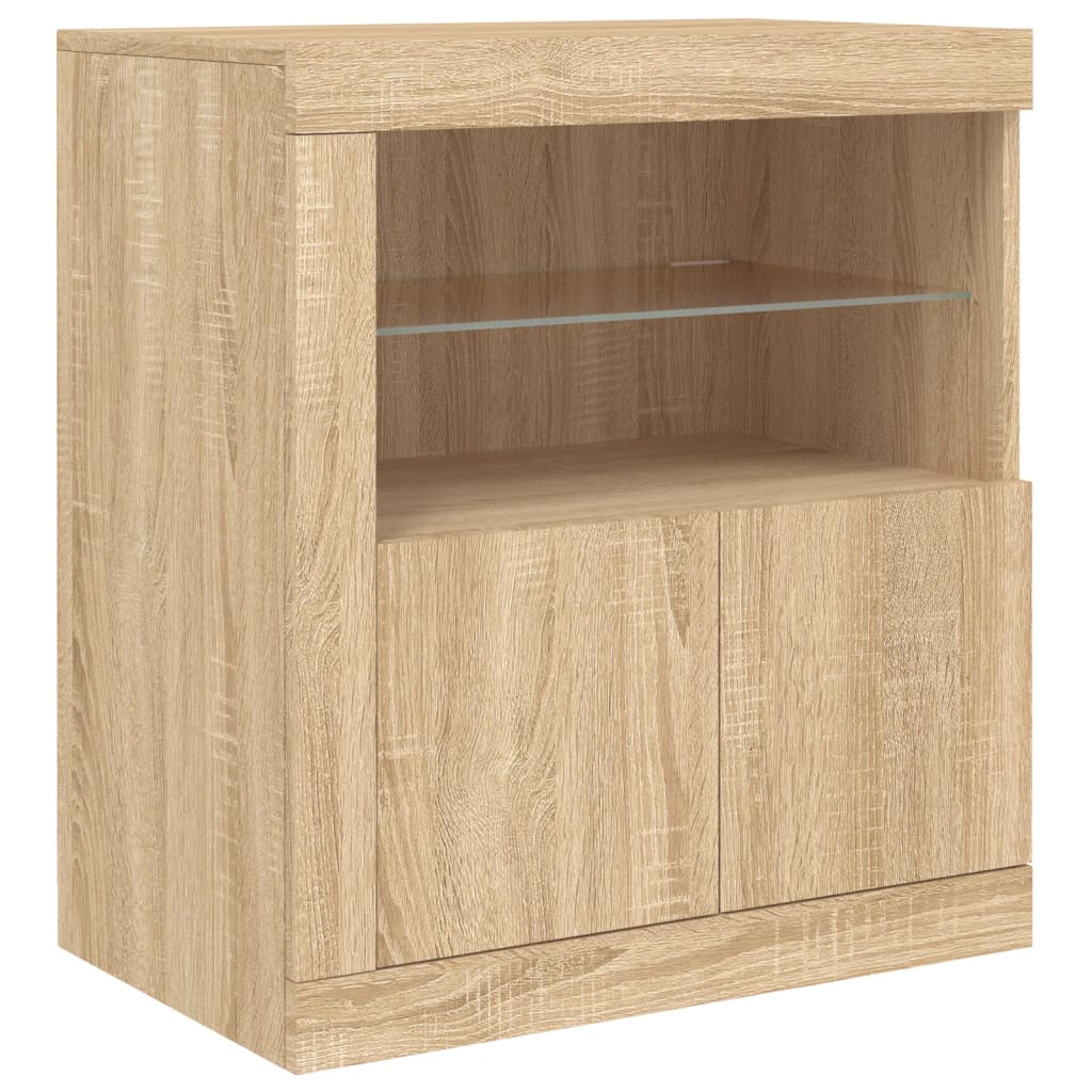 Dressoir met LED-verlichting 60,5x37x67 cm