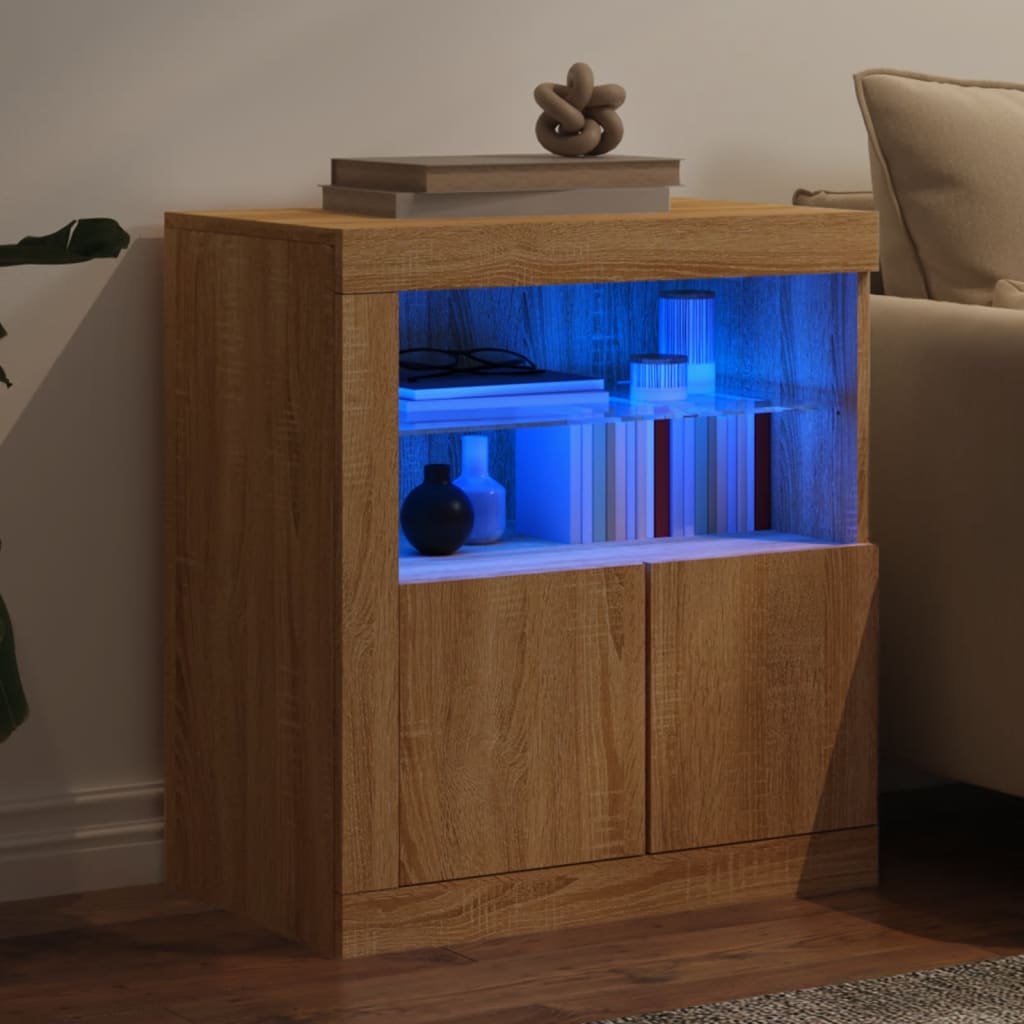 Buffet avec éclairage LED 60,5x37x67 cm