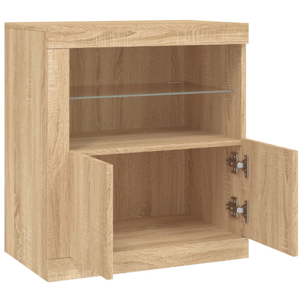 Dressoir met LED-verlichting 60,5x37x67 cm