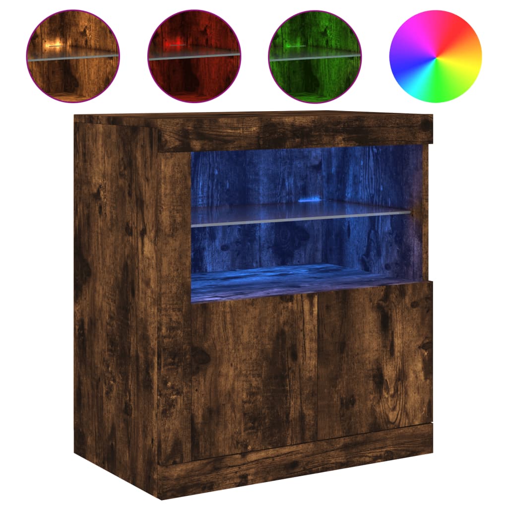 Dressoir met LED-verlichting 60,5x37x67 cm