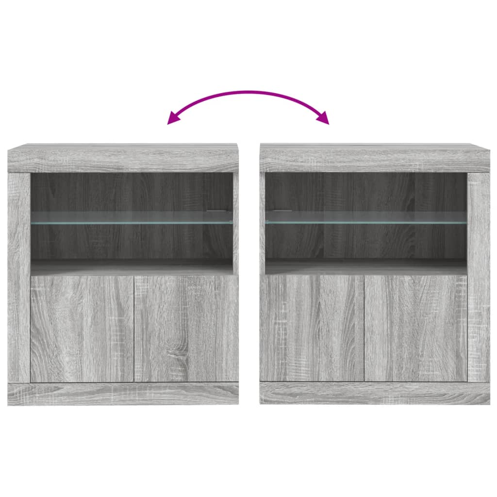 Dressoir met LED-verlichting 60,5x37x67 cm