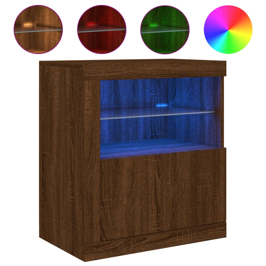 Dressoir met LED-verlichting 60,5x37x67 cm