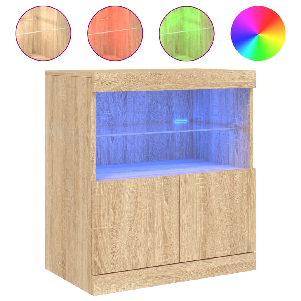 Buffet avec éclairage LED 60x37x67 cm