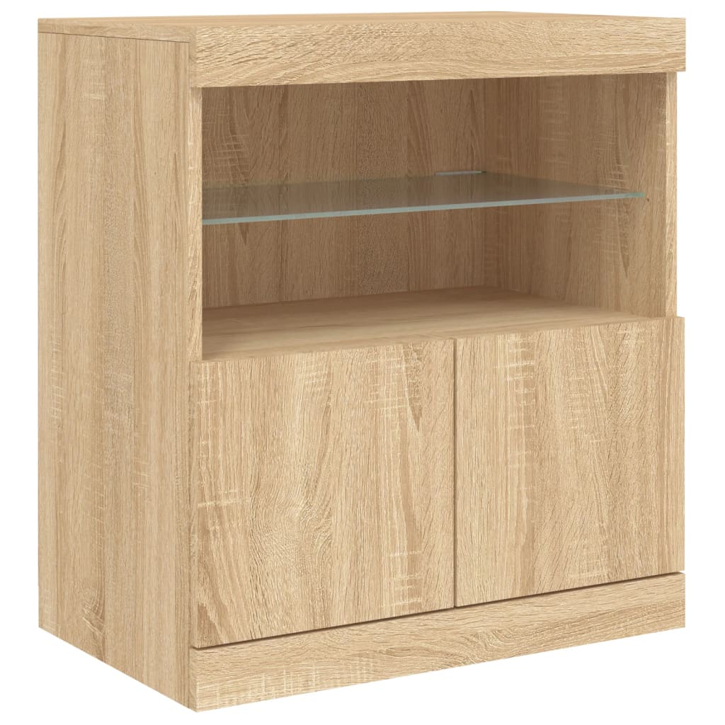 Dressoir met LED-verlichting 60x37x67 cm