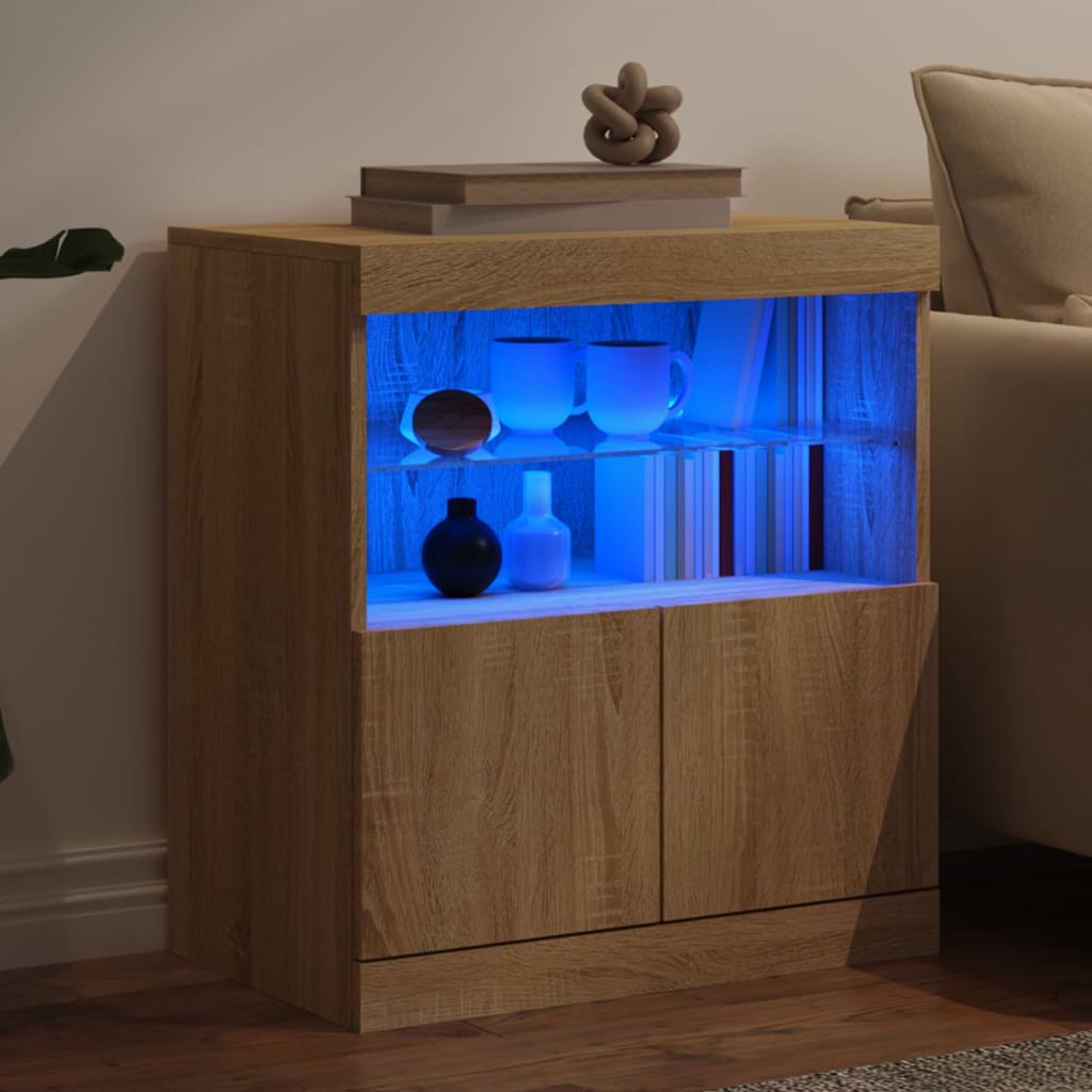 Buffet avec éclairage LED 60x37x67 cm