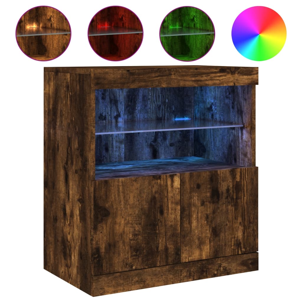 Buffet avec éclairage LED 60x37x67 cm