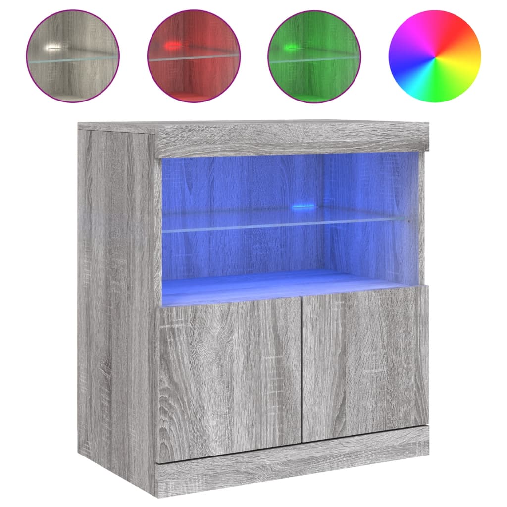 Dressoir met LED-verlichting 60x37x67 cm