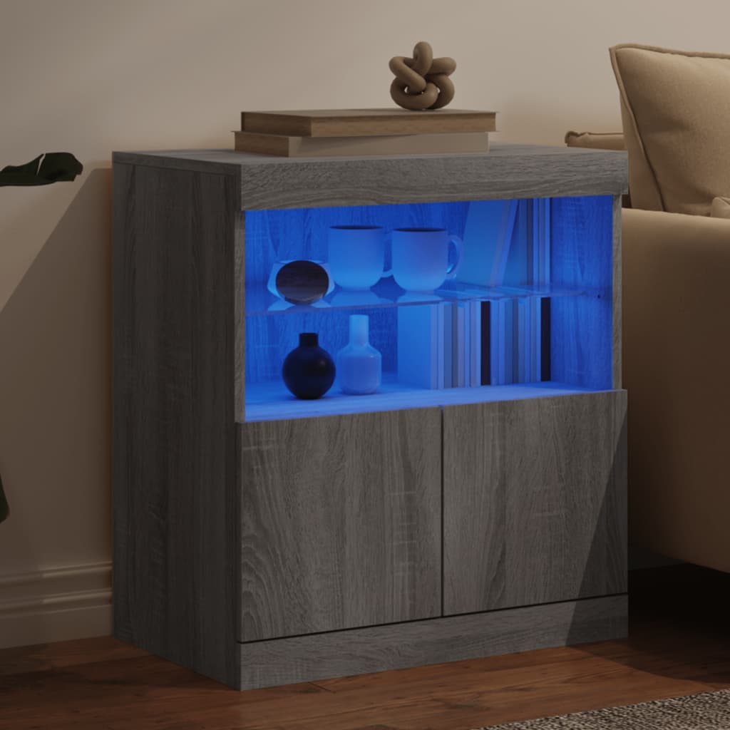 Buffet avec éclairage LED 60x37x67 cm