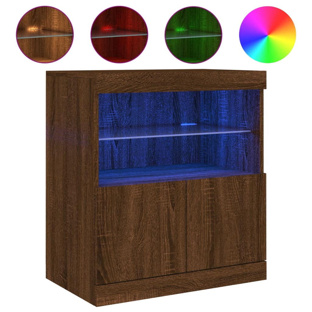 Dressoir met LED-verlichting 60x37x67 cm