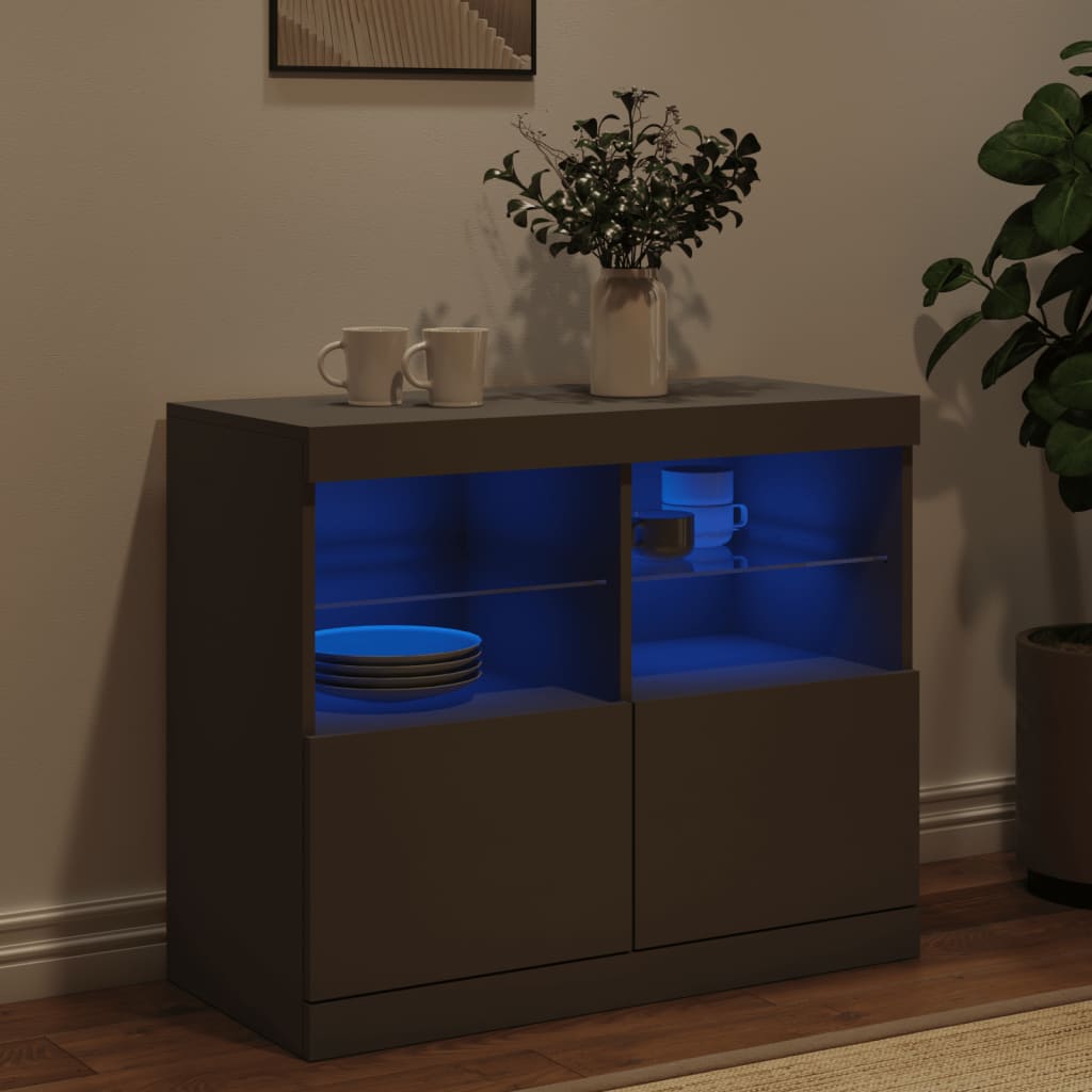 Buffet avec éclairage LED 81x37x67 cm