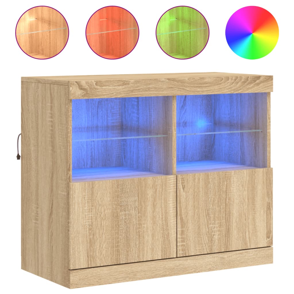 Buffet avec éclairage LED 81x37x67 cm