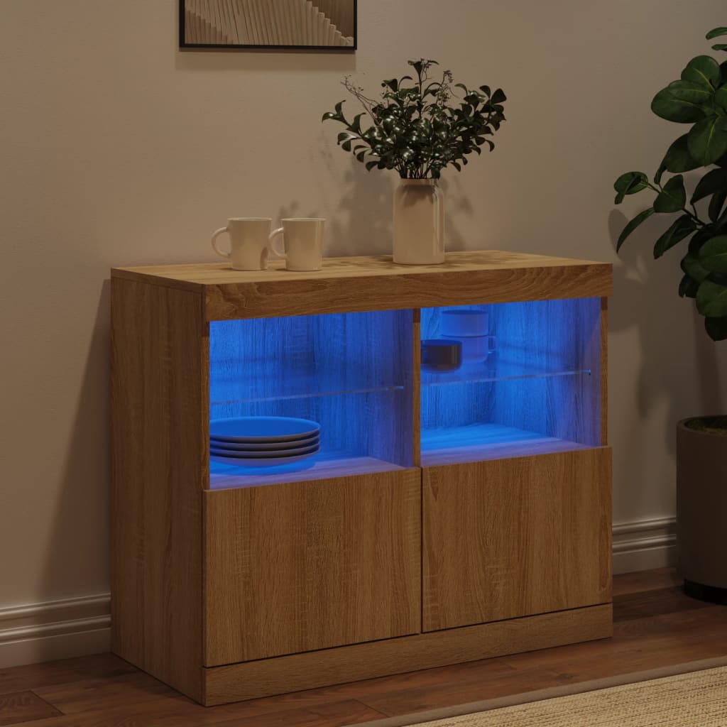 Buffet avec éclairage LED 81x37x67 cm