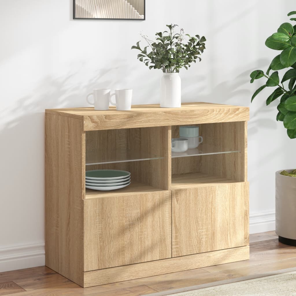 Buffet avec éclairage LED 81x37x67 cm