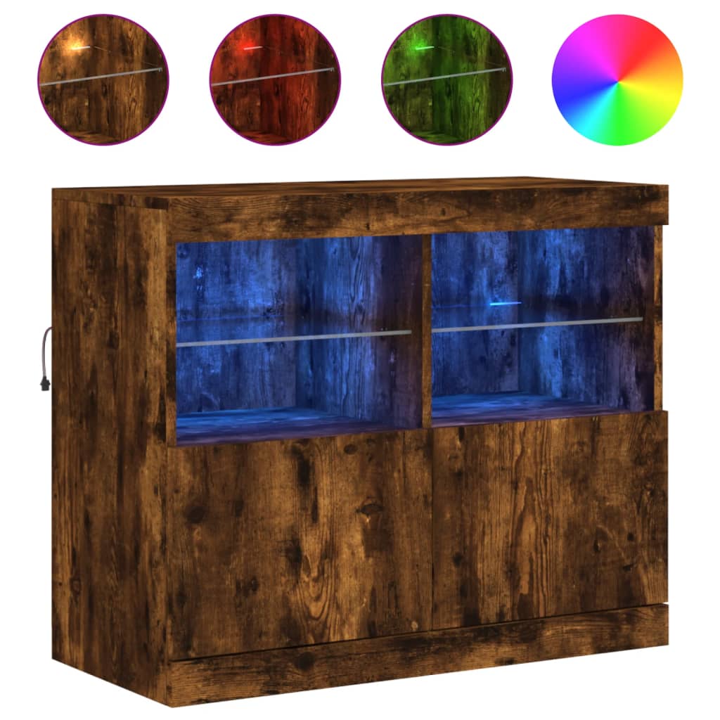 Buffet avec éclairage LED 81x37x67 cm