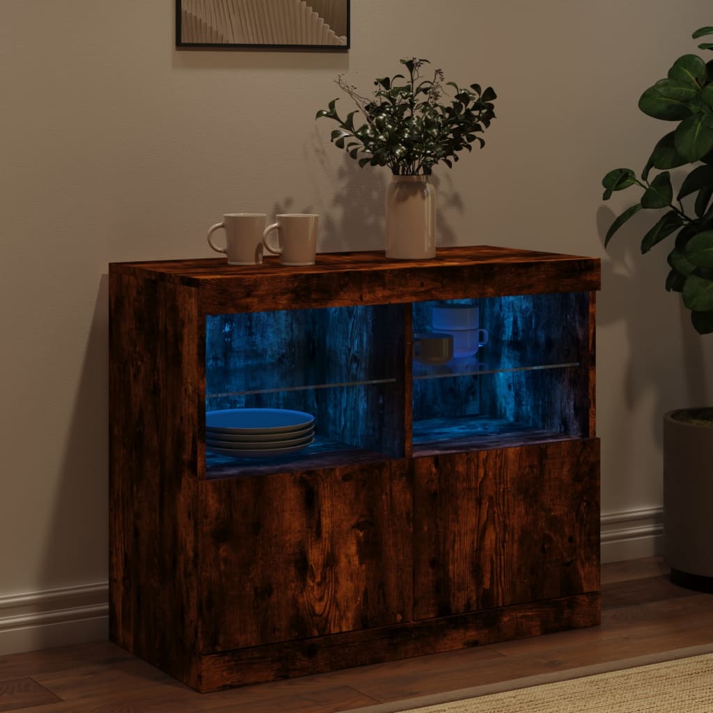 Buffet avec éclairage LED 81x37x67 cm